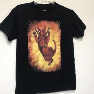Marvel Comics Deadpool Samurai T-Shirt Black SHoert Sleeve SIze M